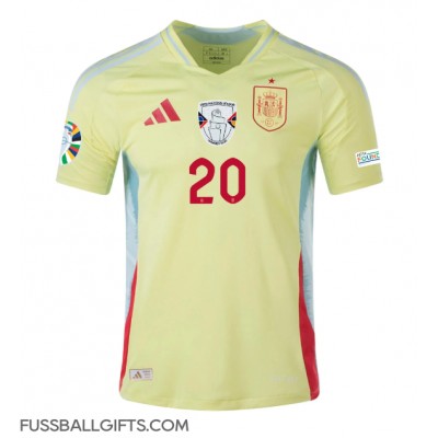 Spanien Pedri Gonzalez #20 Fußballbekleidung Auswärtstrikot EM 2024 Kurzarm Spanien Pedri Gonzalez #20 Fußballbekleidung Auswärtstrikot EM 2024 Kurzarm